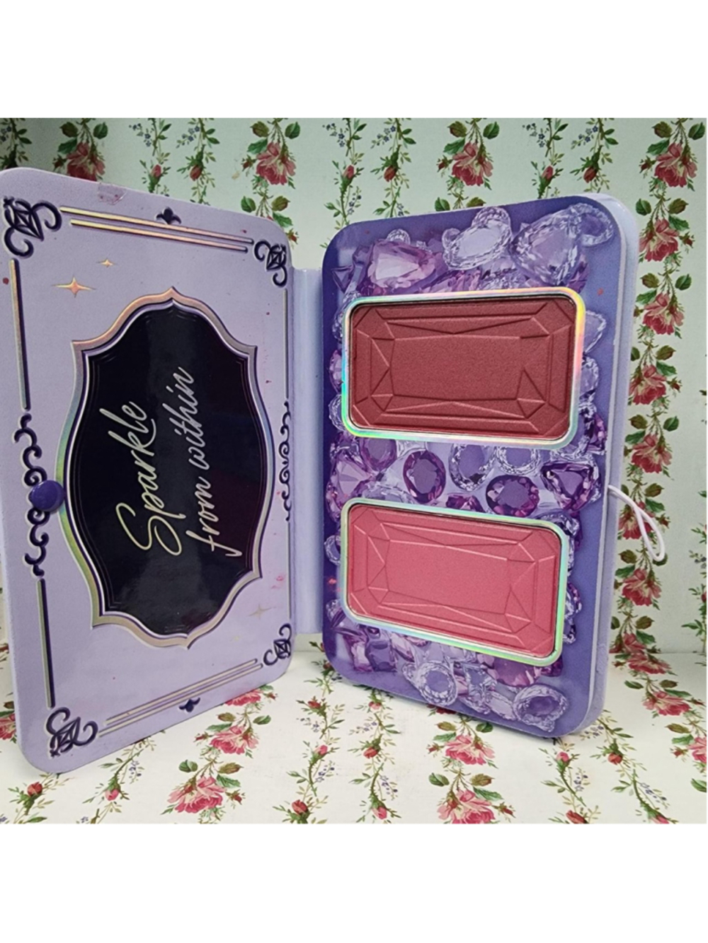 Purple & pink blush palette with two rectangular blushes #blush #palette